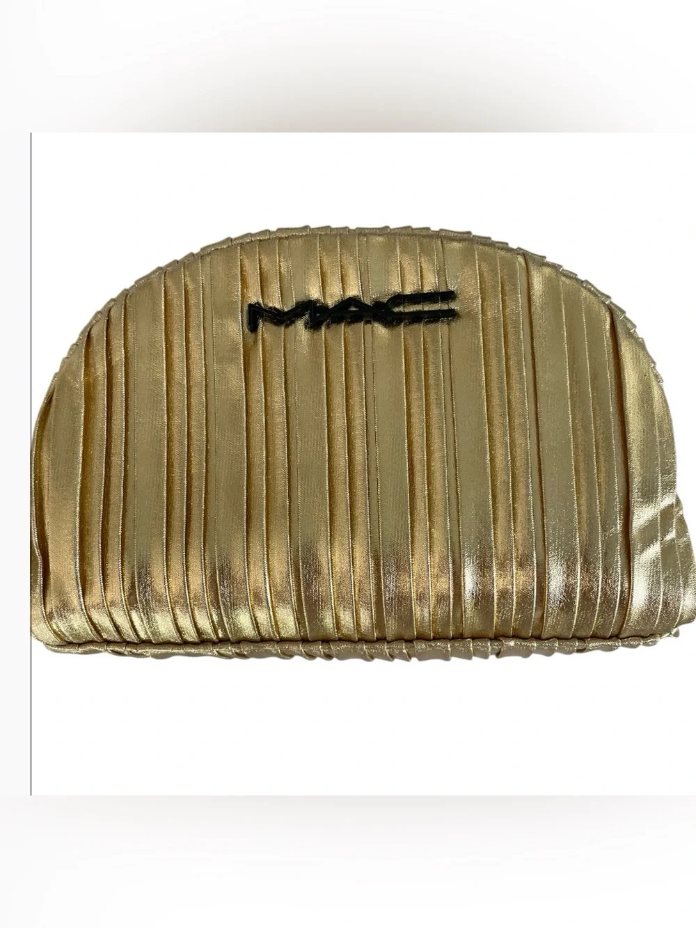 MAC Metallic Gold Cosmetic Bag/ Clutch New No Tags